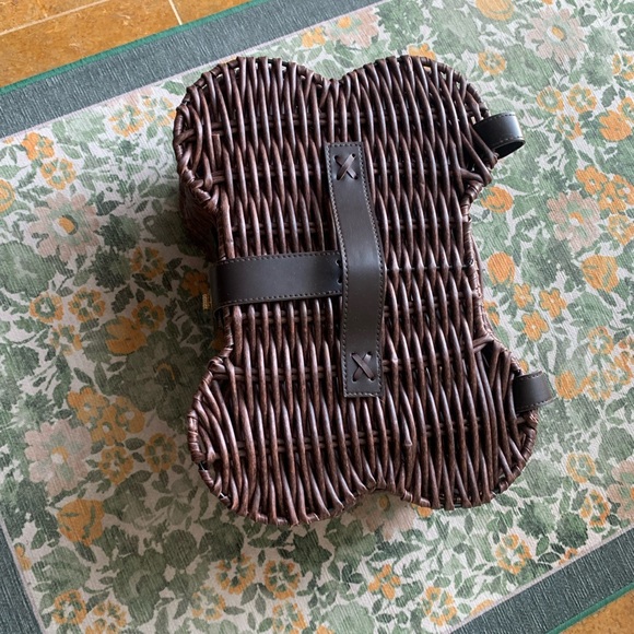 Both Brown Wicker Pet Dog Bone Baskets dog or cat supply storage bins - Picture 8 of 16